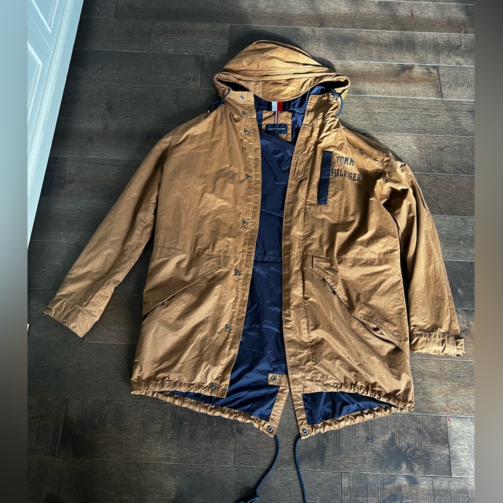 Tommy Hilfiger Vintage Tan hooded Parka Jacket XL